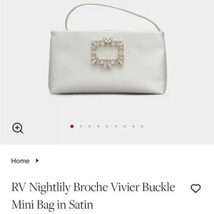 Roger Vivier Nightlily Broche Vivier Buckle Mini Bag in Satin